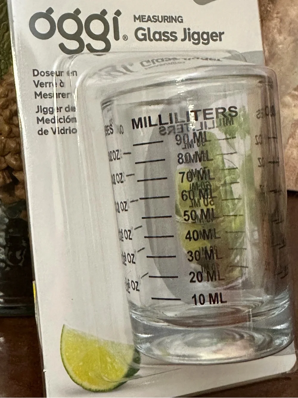 Oggi 4 oz Glass Measuring Jigger Barware NEW